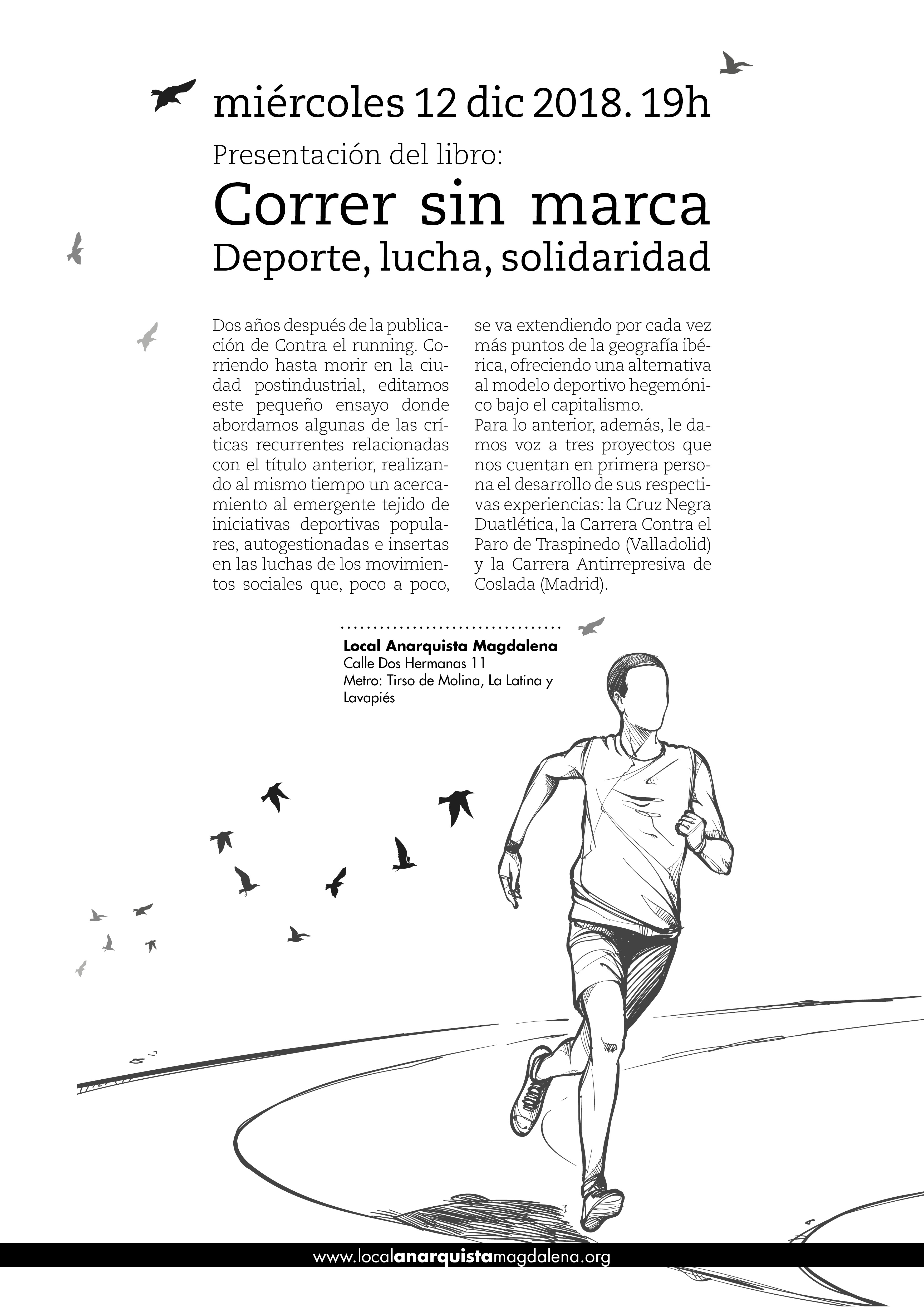 Cartel presentación Correr sin marca en Madrid